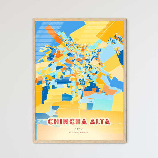 Colorful CHINCHA ALTA PERU Fine Art Map Blue Orange