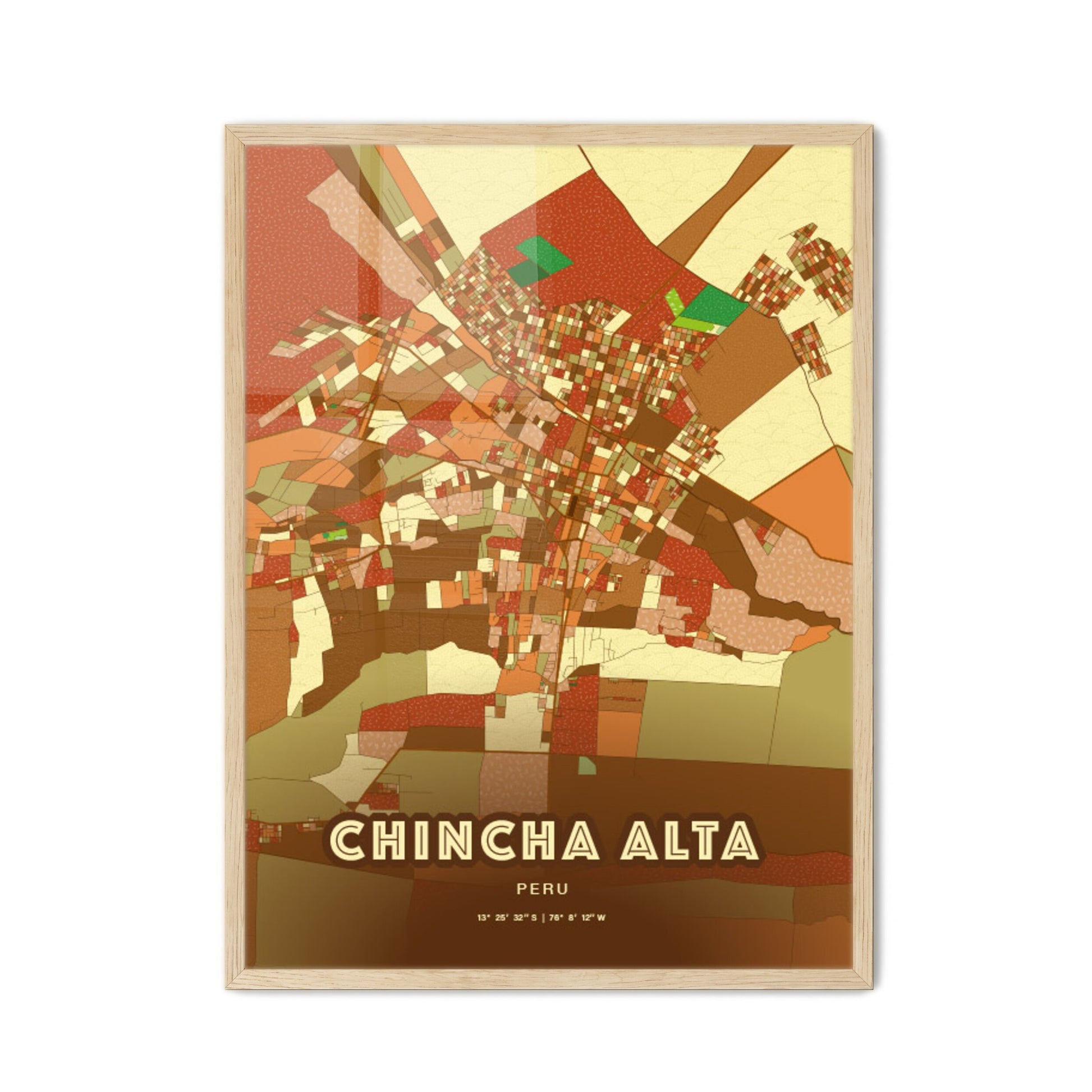 Colorful CHINCHA ALTA PERU Fine Art Map Farmhouse