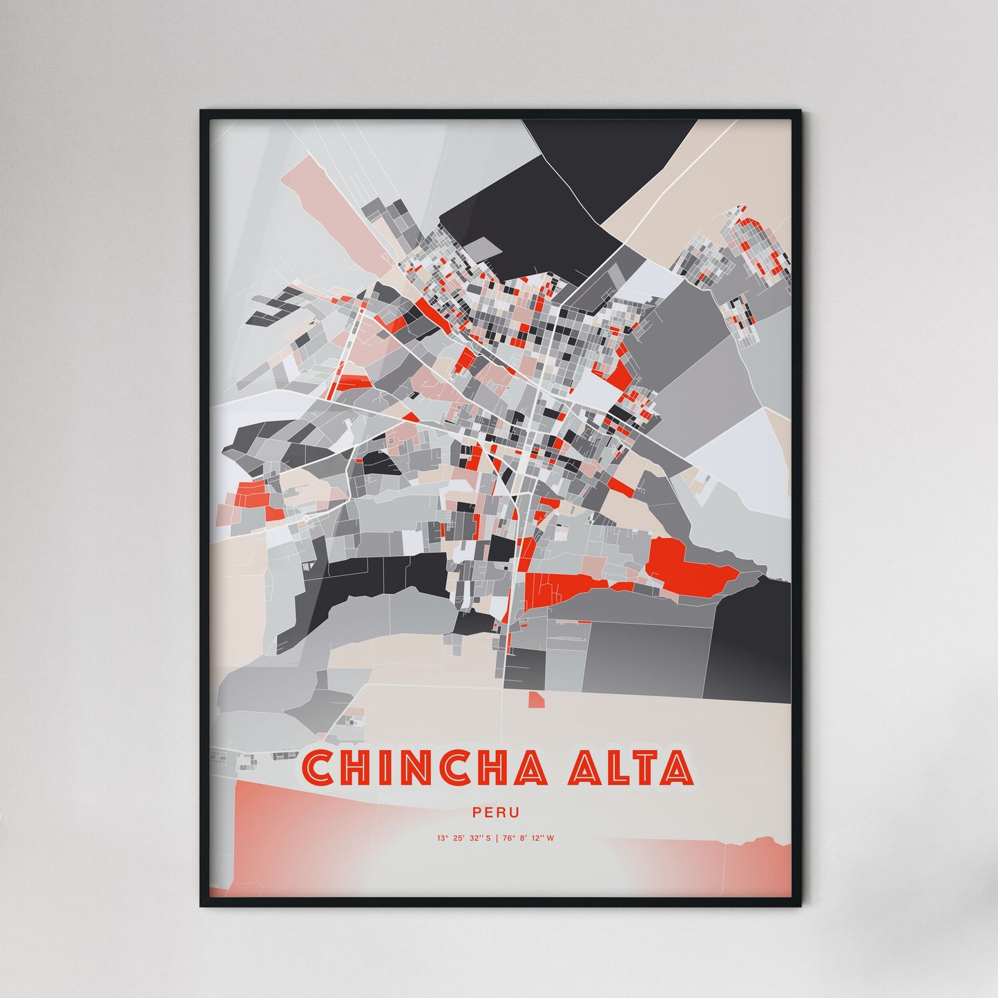 Colorful CHINCHA ALTA PERU Fine Art Map Modern