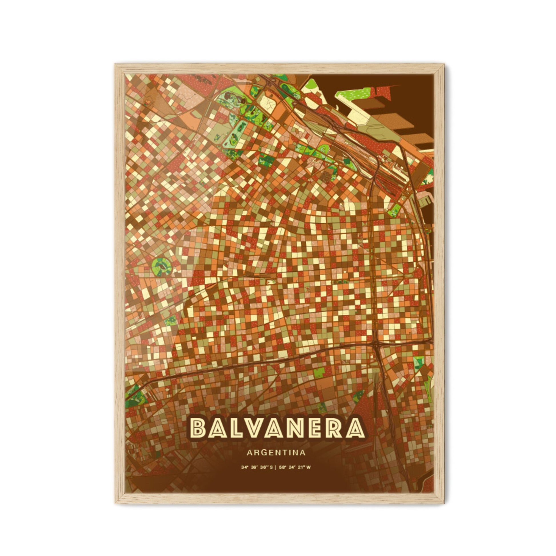 Colorful BALVANERA ARGENTINA Fine Art Map Farmhouse