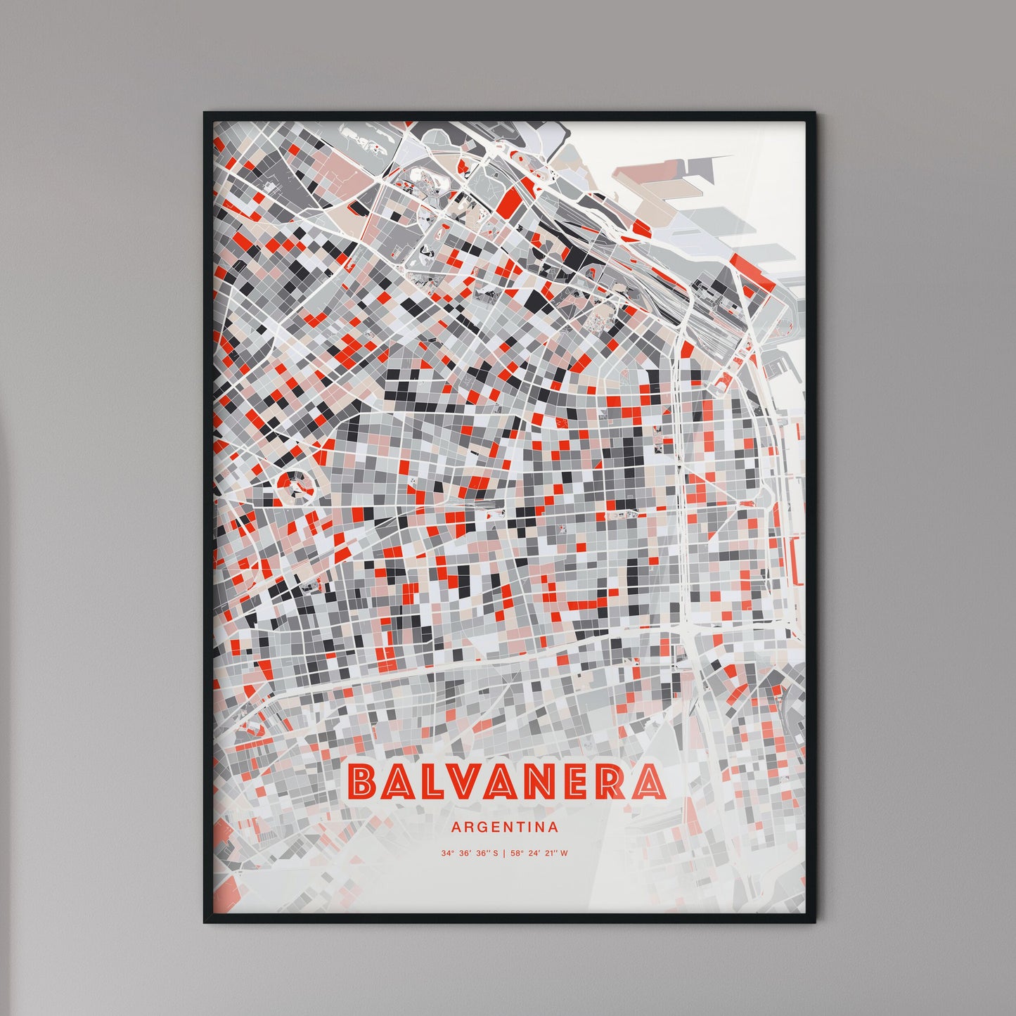 Colorful BALVANERA ARGENTINA Fine Art Map Modern