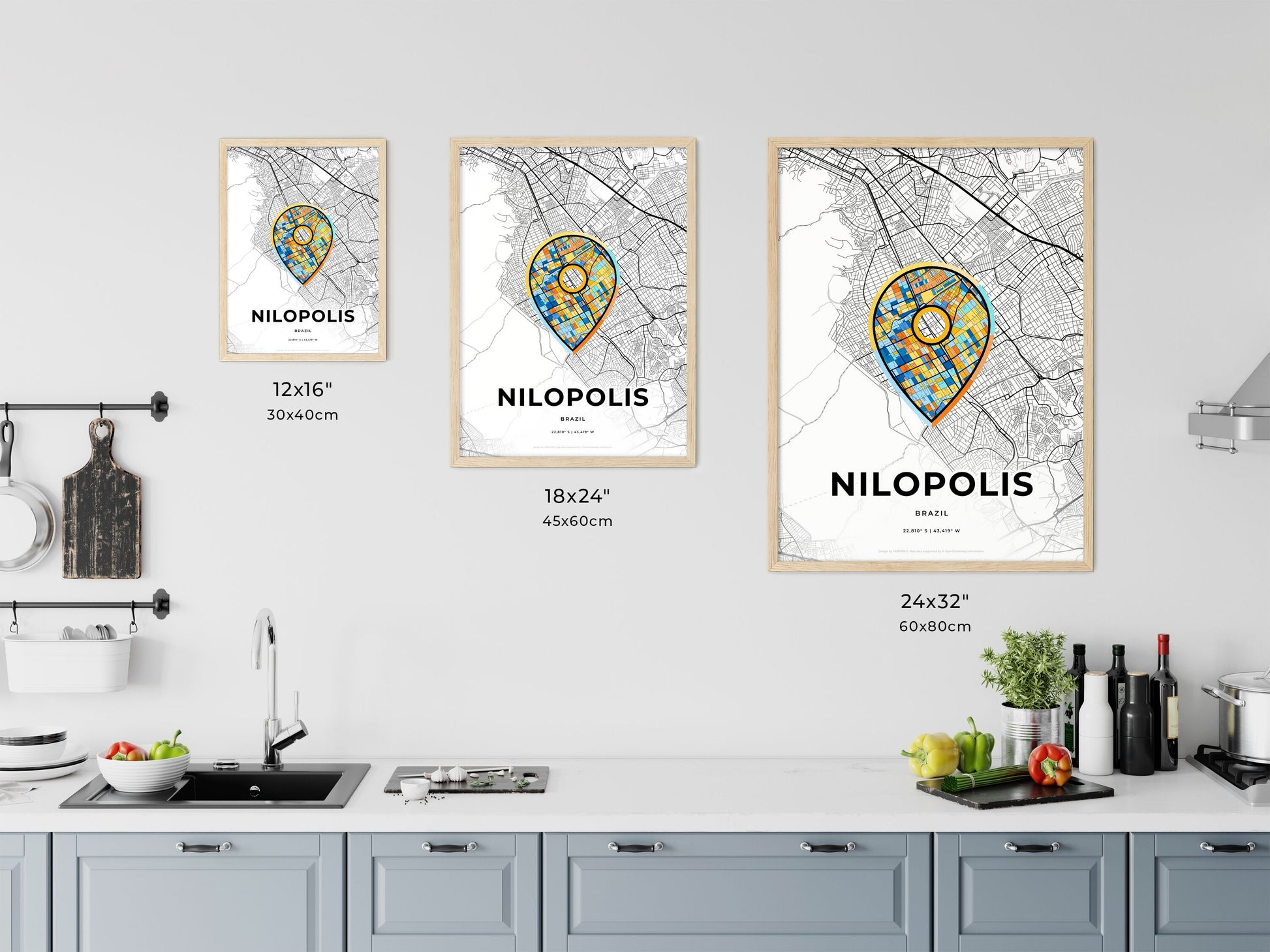 Nilopolis Brazil art map size chart
