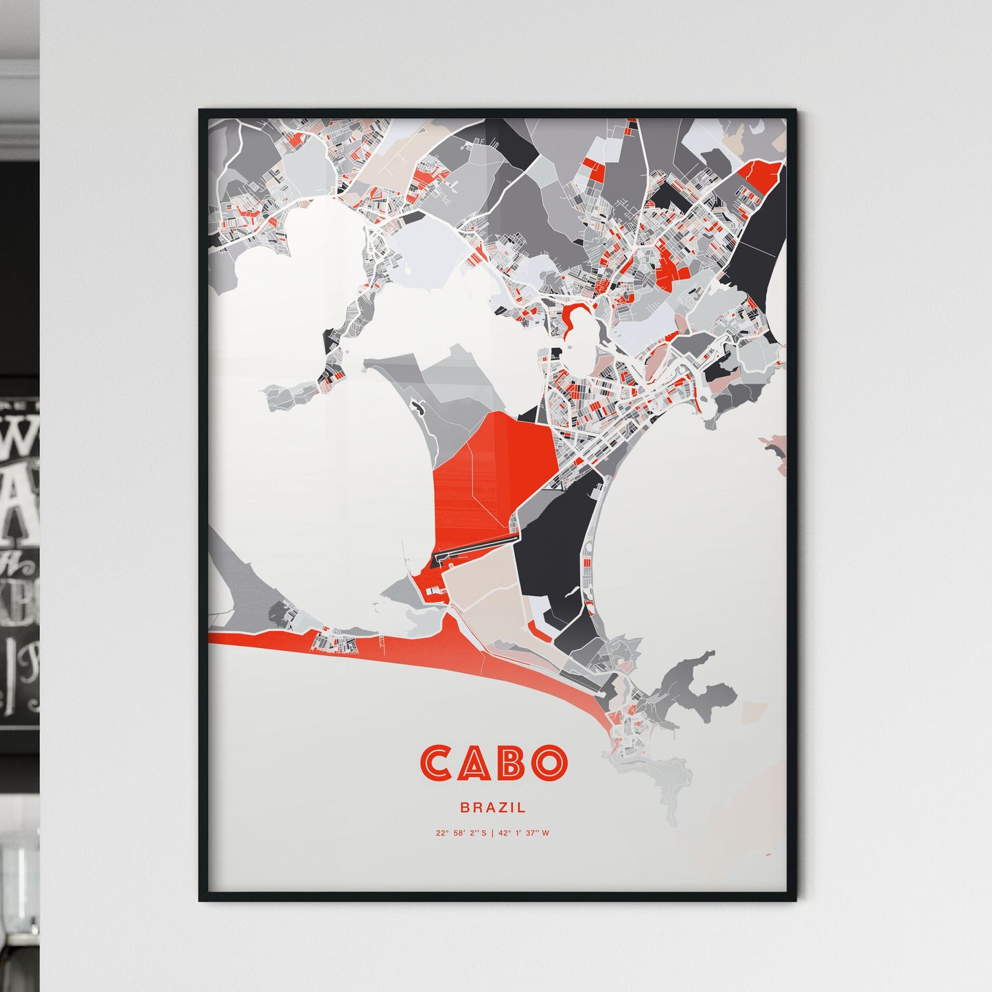 Colorful CABO BRAZIL Fine Art Map Modern