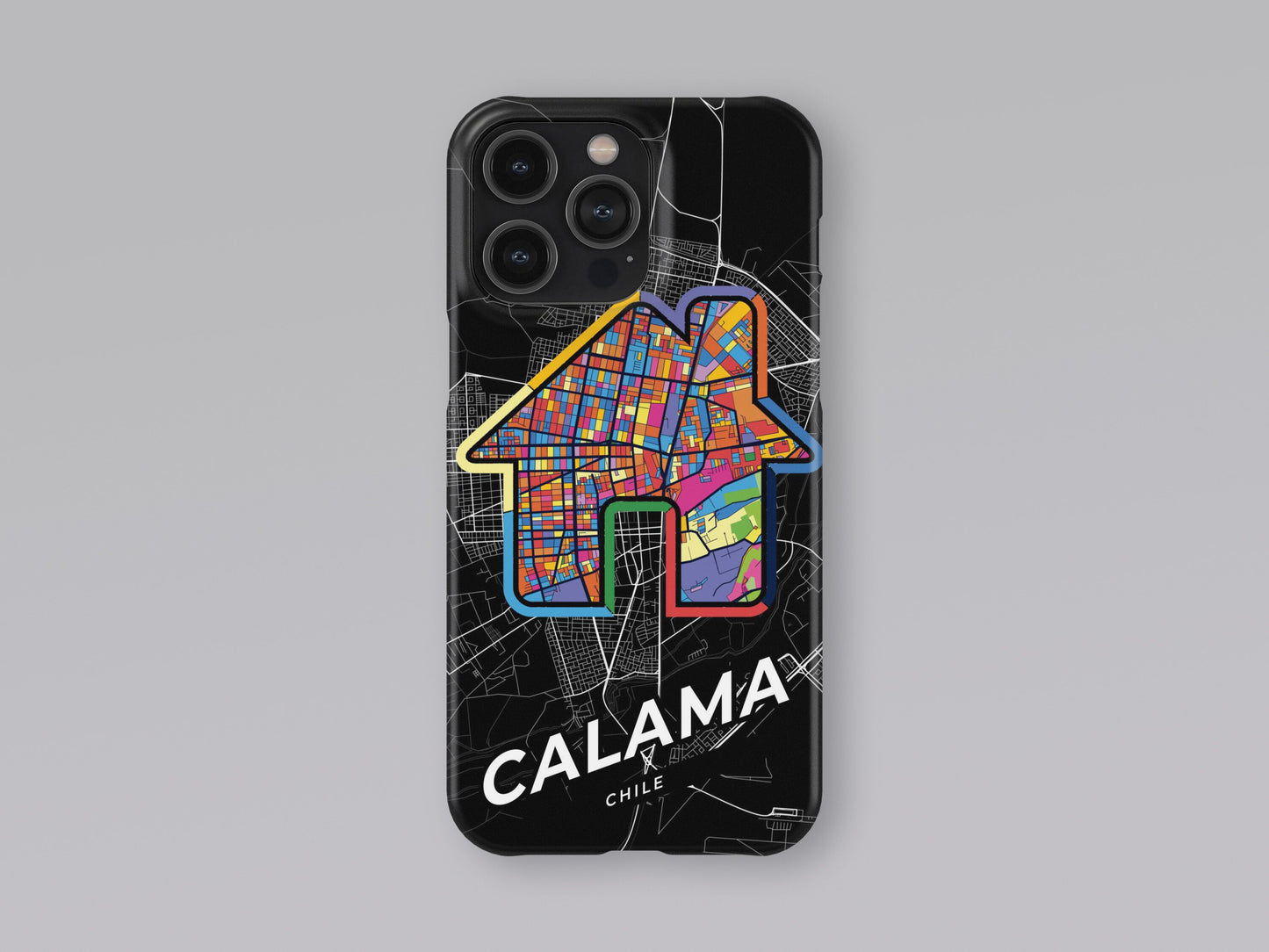 Calama Chile slim phone case with colorful icon. Birthday, wedding or housewarming gift. Couple match cases. 3
