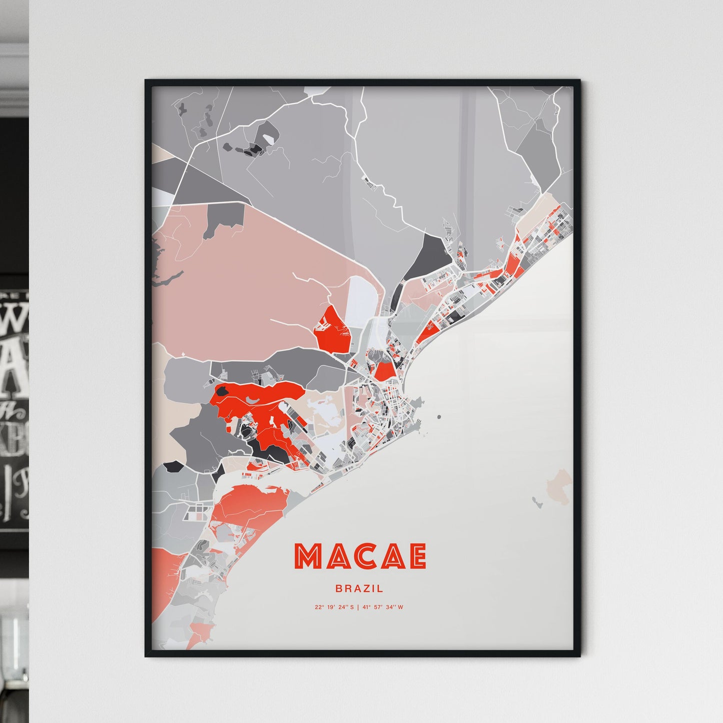 Colorful MACAE BRAZIL Fine Art Map Modern