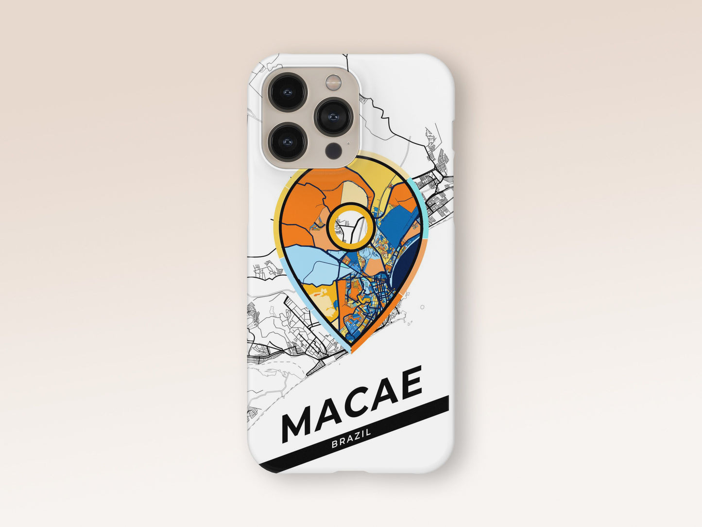 Macae Brazil slim phone case with colorful icon. Birthday, wedding or housewarming gift. Couple match cases. 1