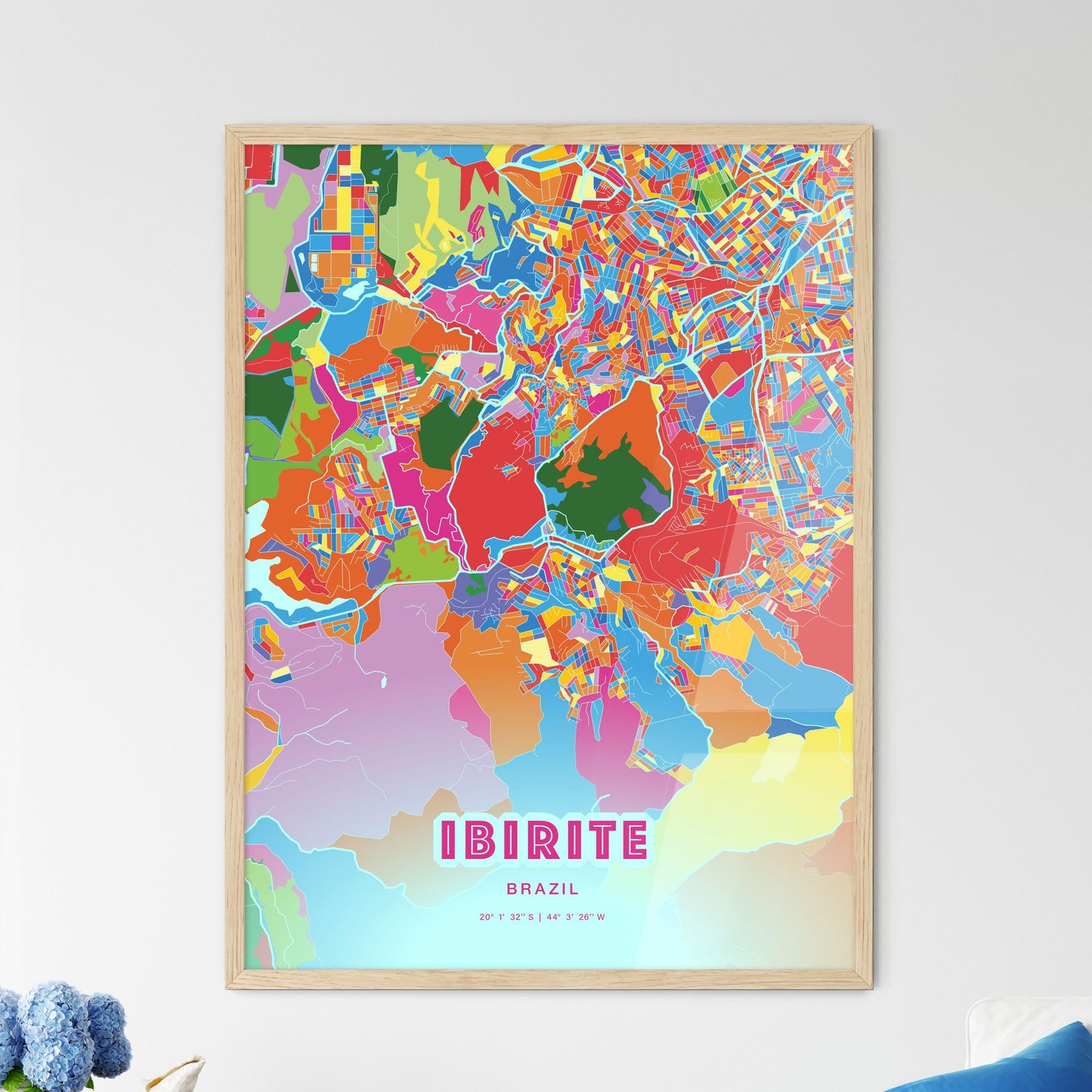 Colorful IBIRITE BRAZIL Fine Art Map Crazy Colors