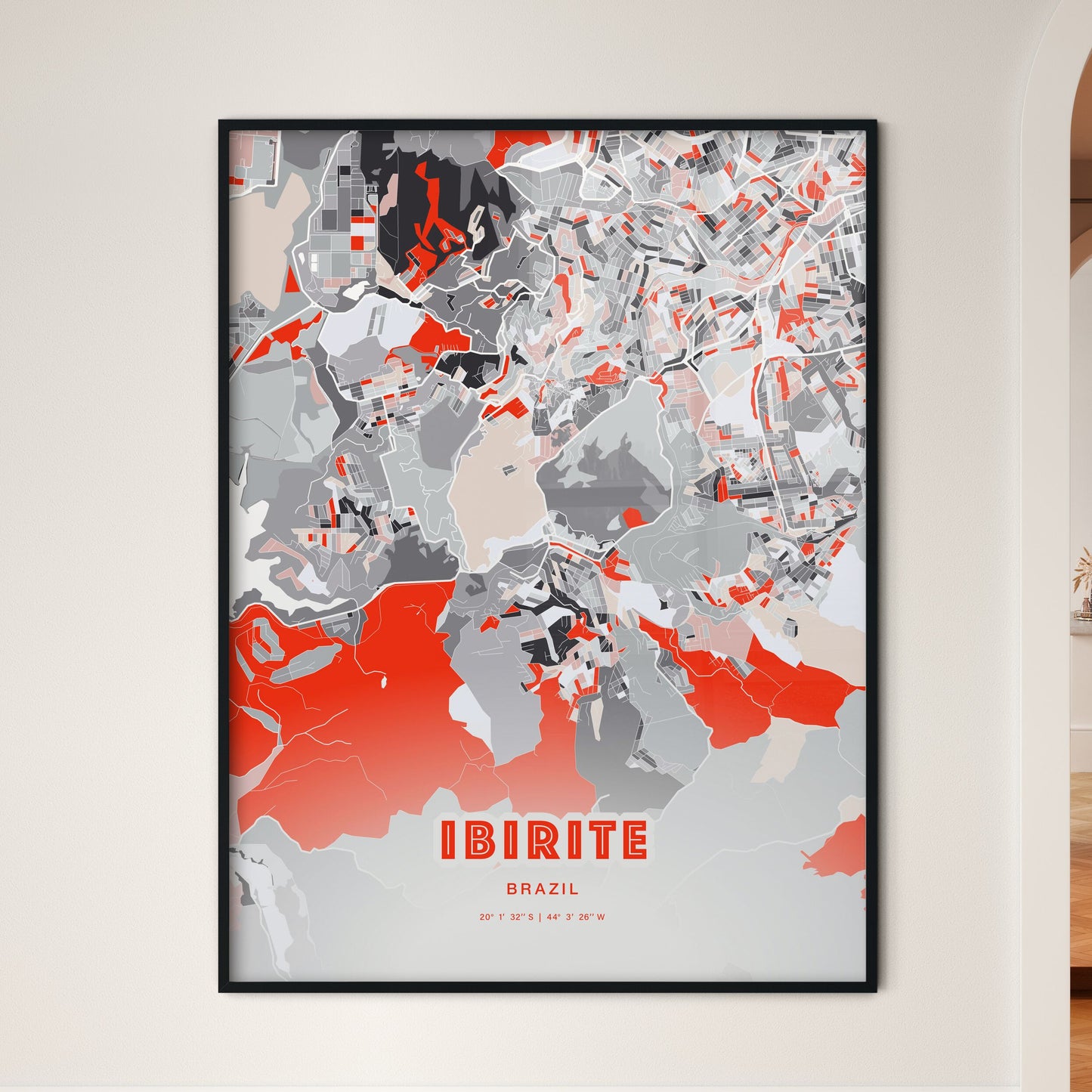 Colorful IBIRITE BRAZIL Fine Art Map Modern