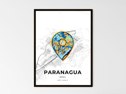 PARANAGUA BRAZIL minimal art map with a colorful icon. Style 1