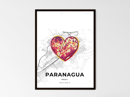 PARANAGUA BRAZIL minimal art map with a colorful icon. Style 2
