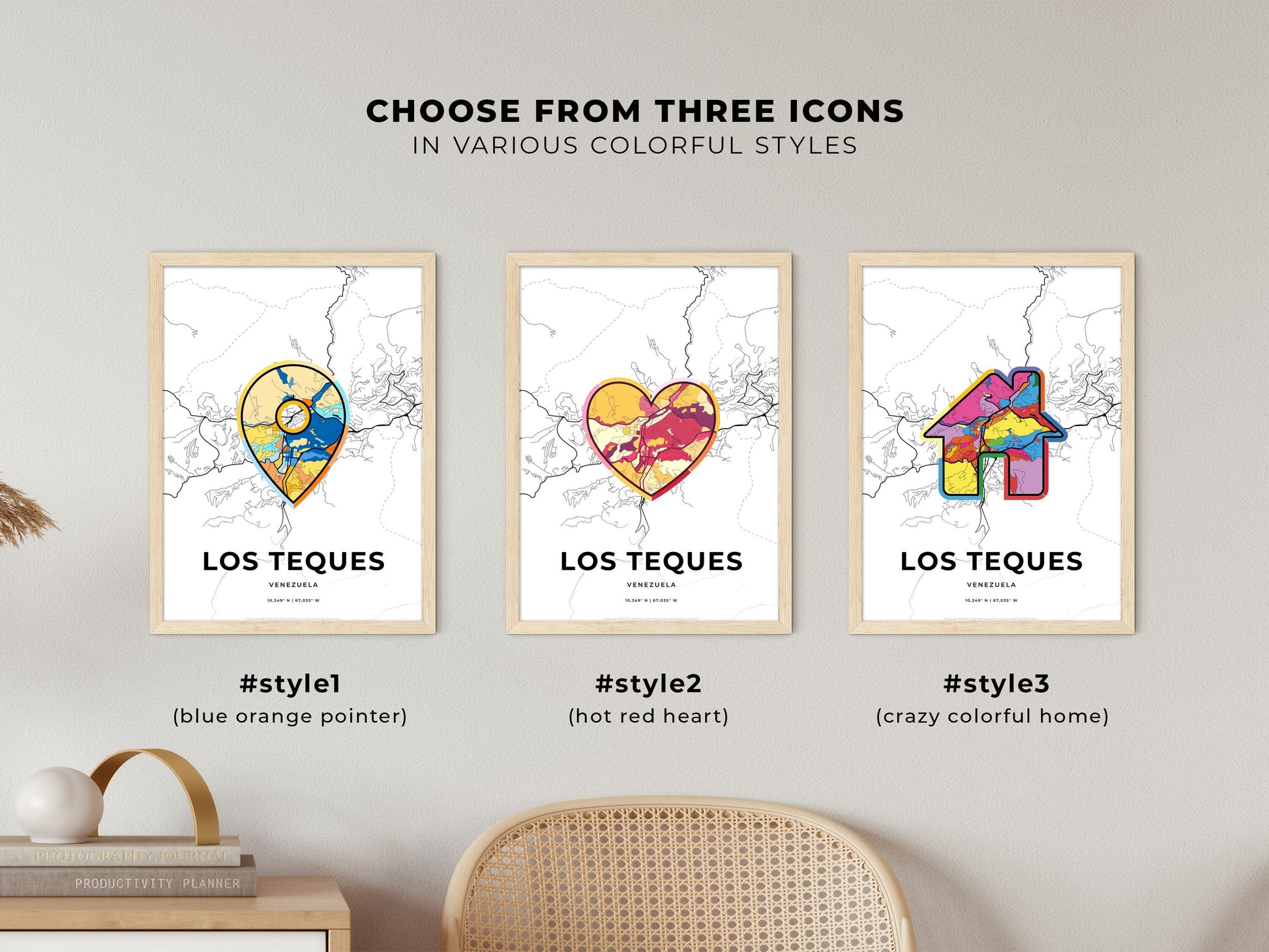 Los Teques Venezuela maps with colorful icons
