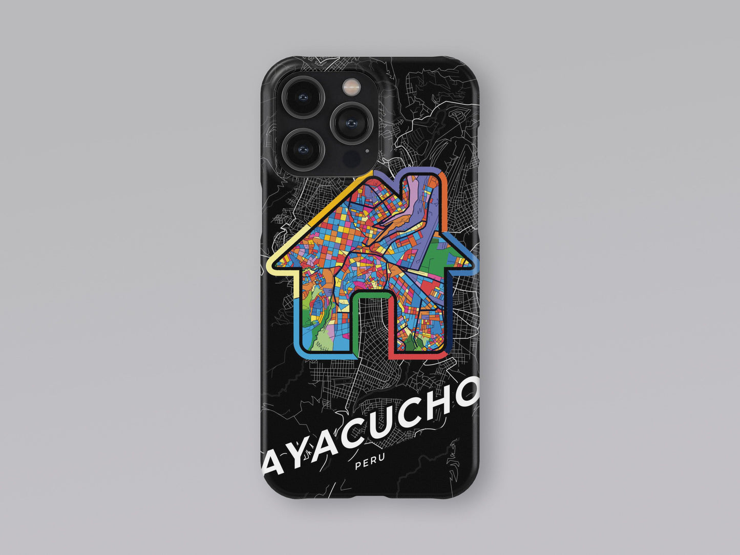 Ayacucho Peru slim phone case with colorful icon. Birthday, wedding or housewarming gift. Couple match cases. 3