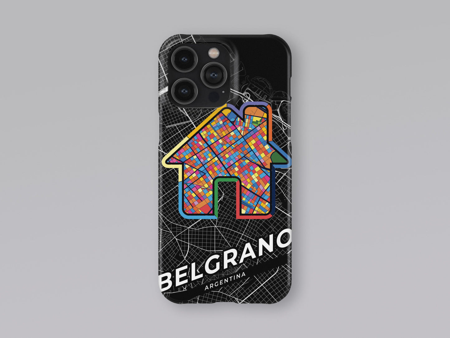 Belgrano Argentina slim phone case with colorful icon. Birthday, wedding or housewarming gift. Couple match cases. 3