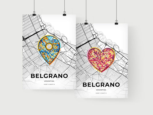 Belgrano Argentina art print for couples