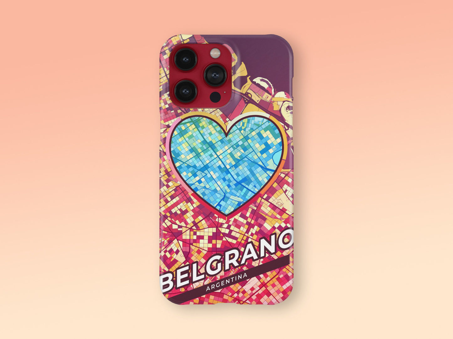 Belgrano Argentina slim phone case with colorful icon. Birthday, wedding or housewarming gift. Couple match cases. 2