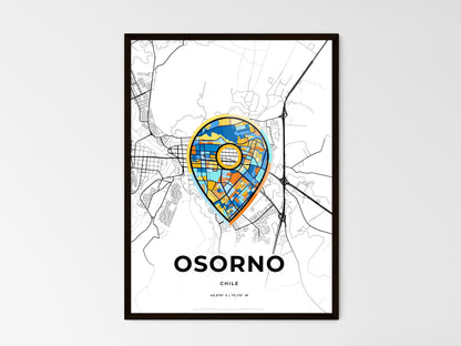 OSORNO CHILE minimal art map with a colorful icon. Style 1