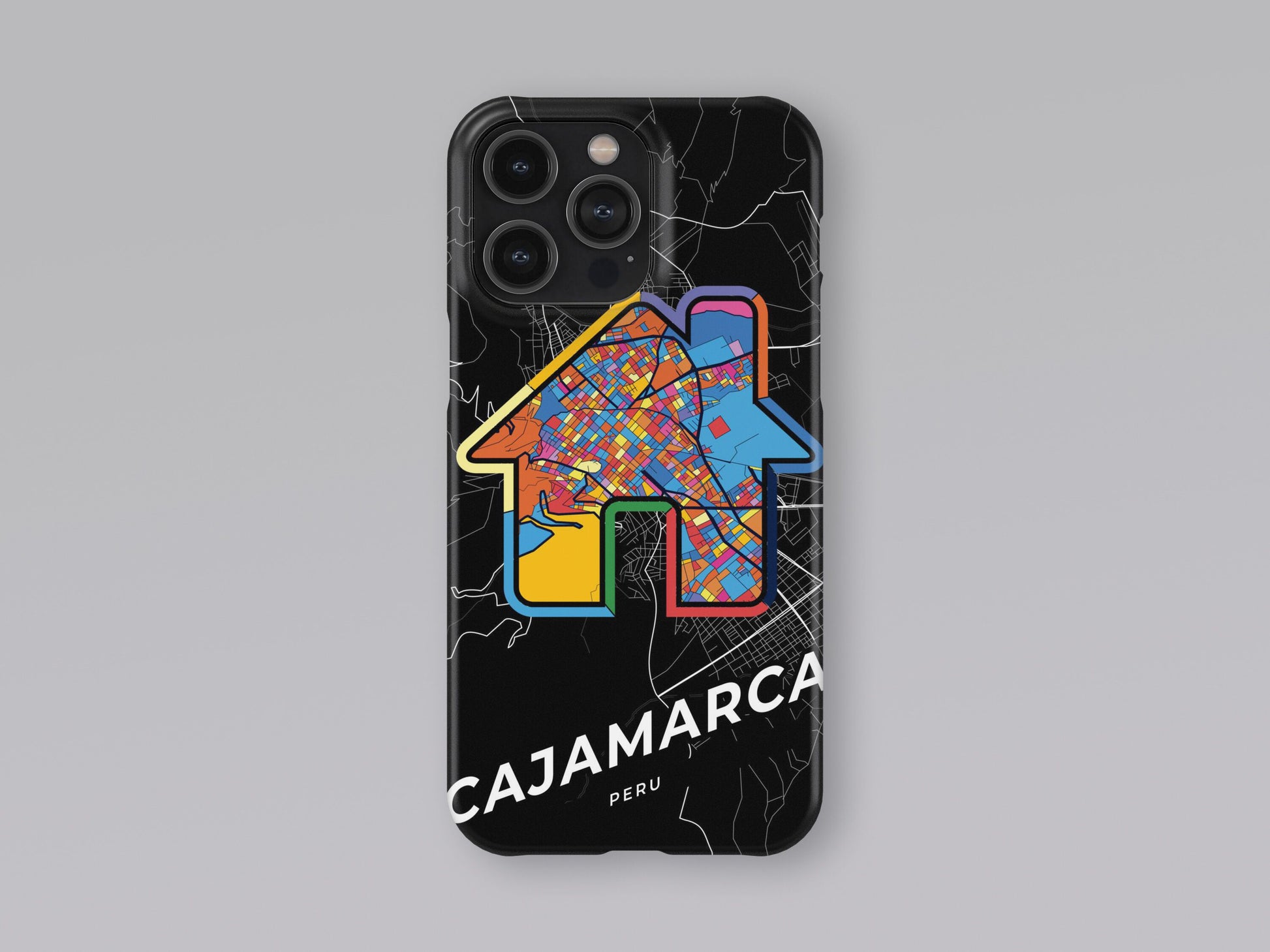 Cajamarca Peru slim phone case with colorful icon. Birthday, wedding or housewarming gift. Couple match cases. 3