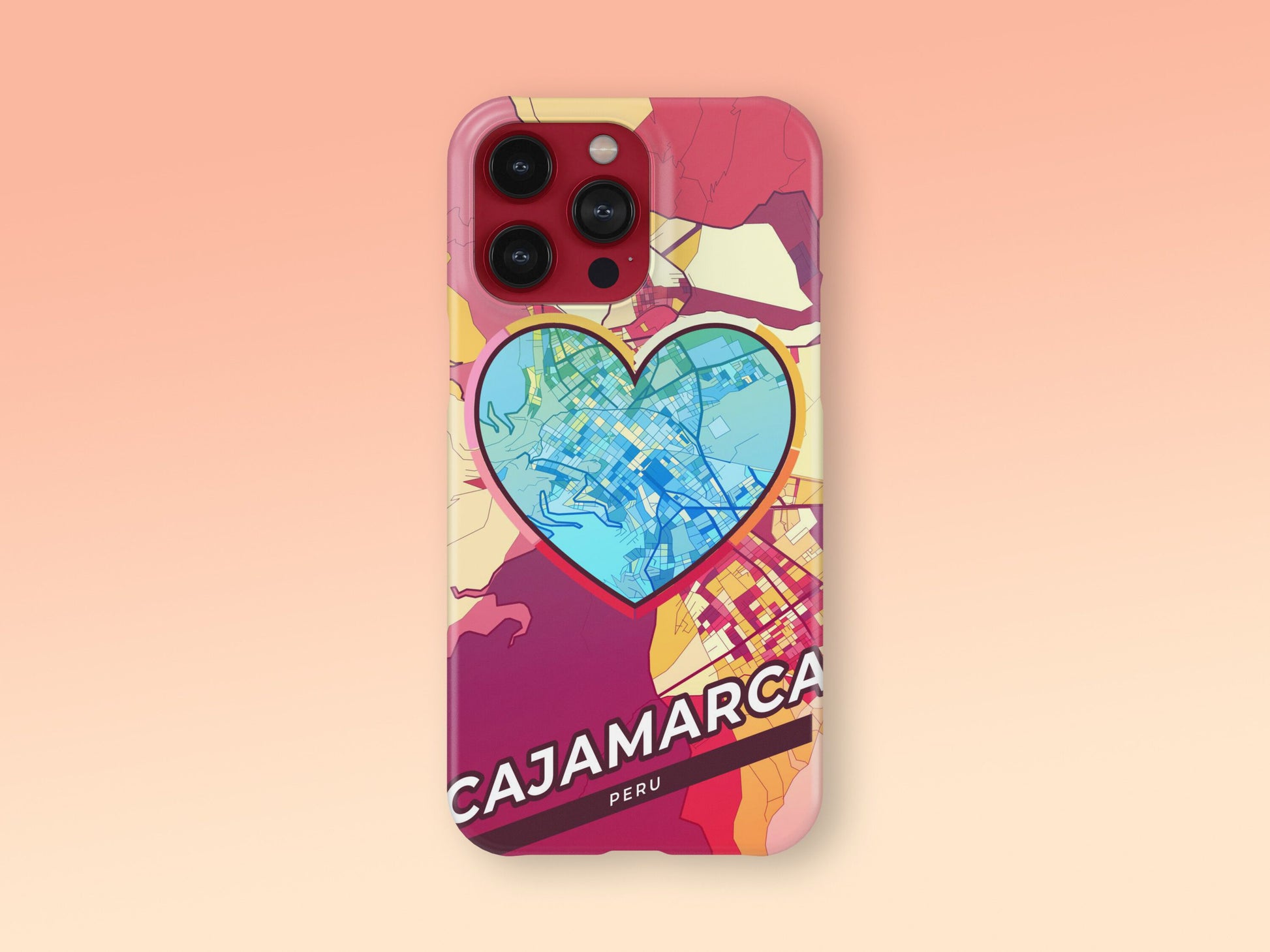 Cajamarca Peru slim phone case with colorful icon. Birthday, wedding or housewarming gift. Couple match cases. 2