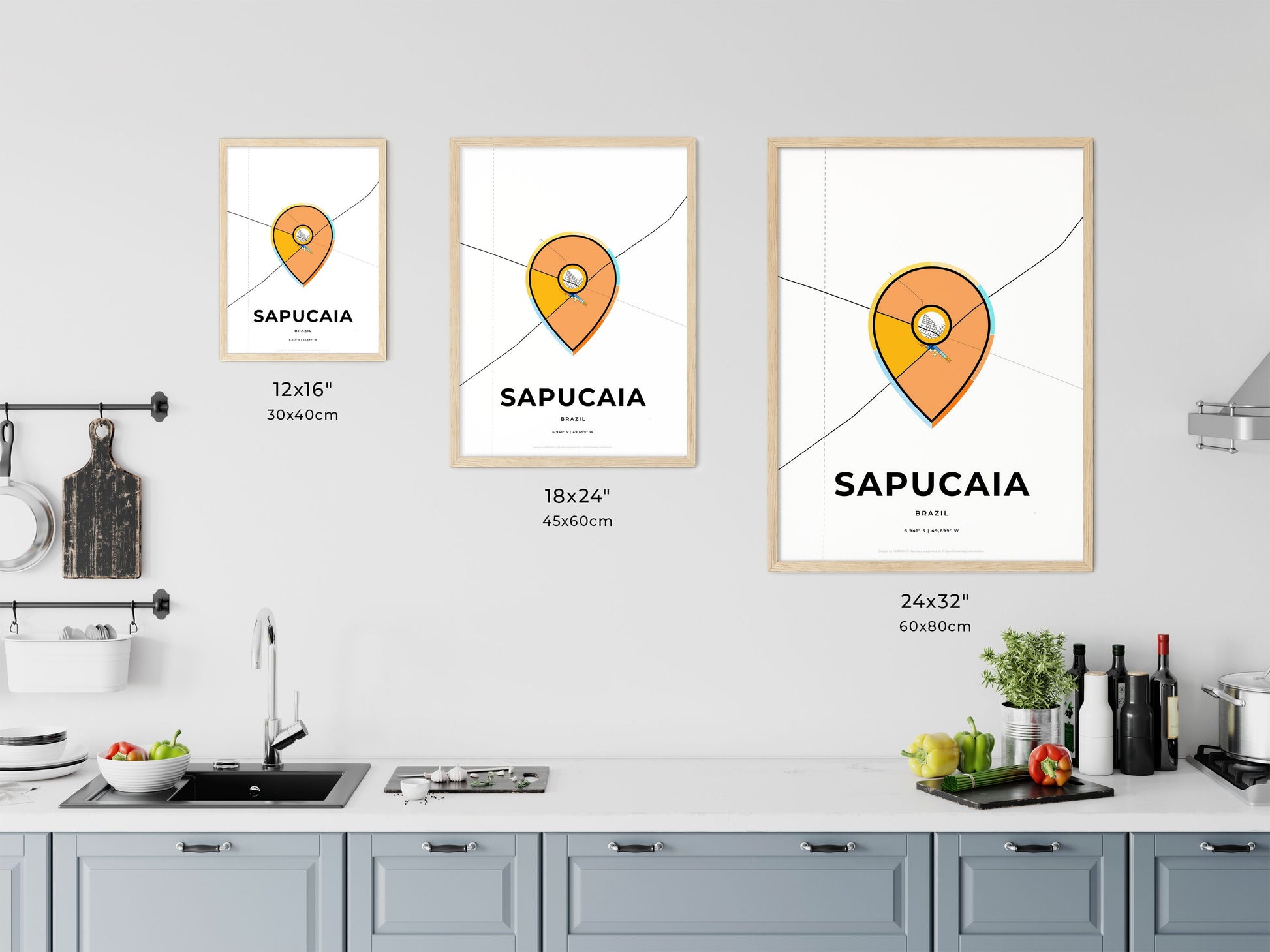 Sapucaia Brazil art map size chart