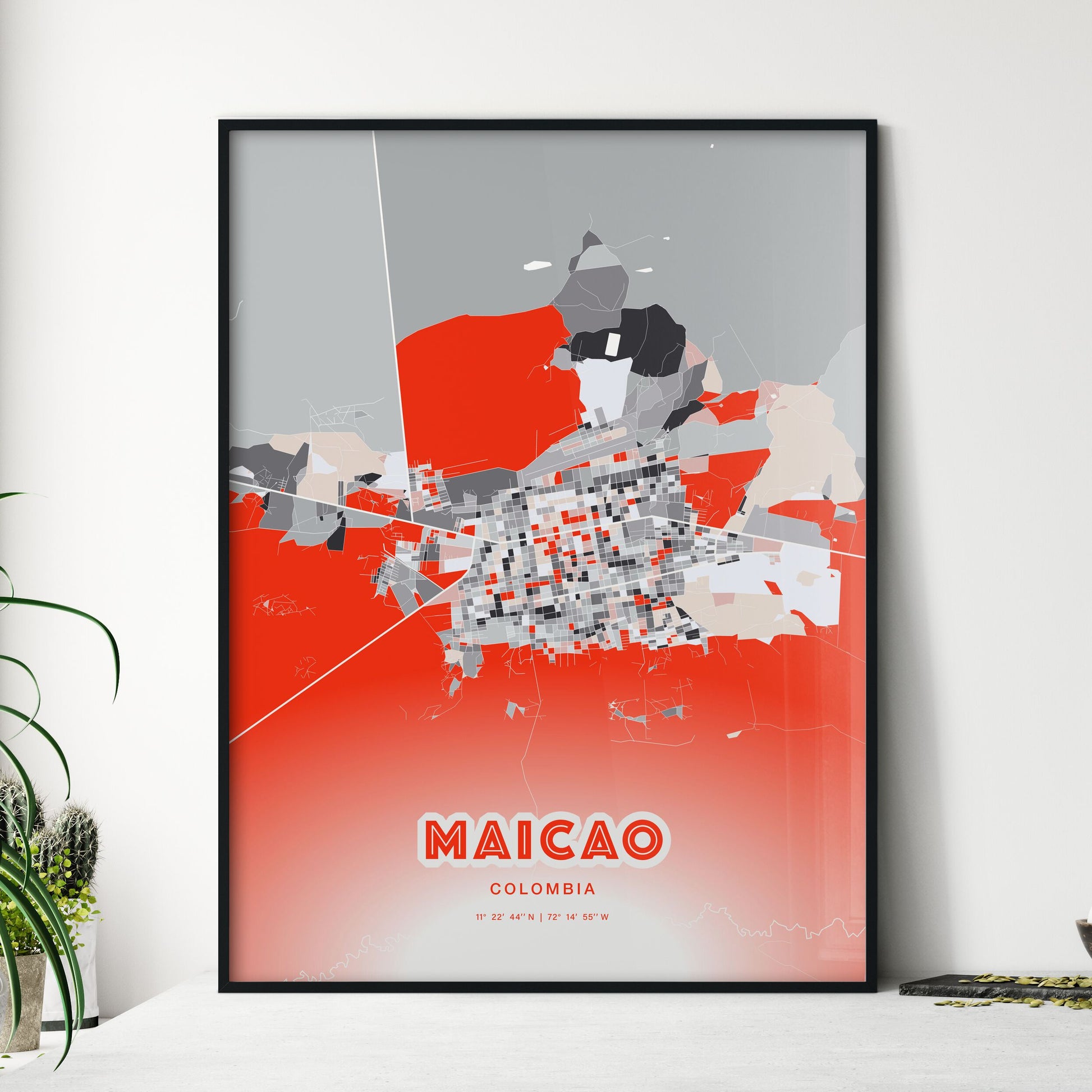 Colorful MAICAO COLOMBIA Fine Art Map Modern