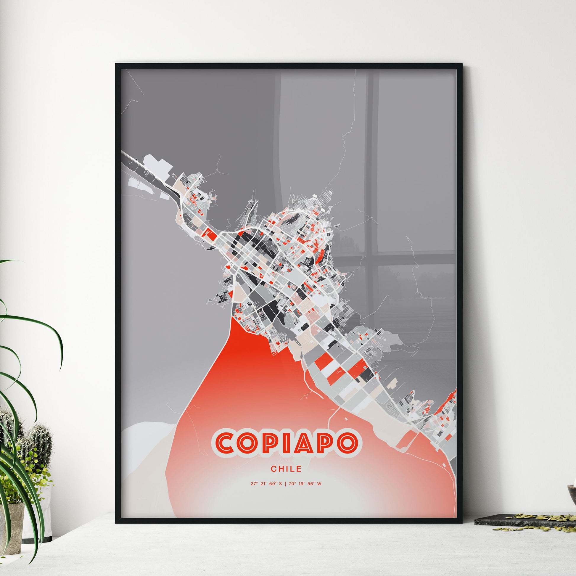 Colorful COPIAPO CHILE Fine Art Map Modern