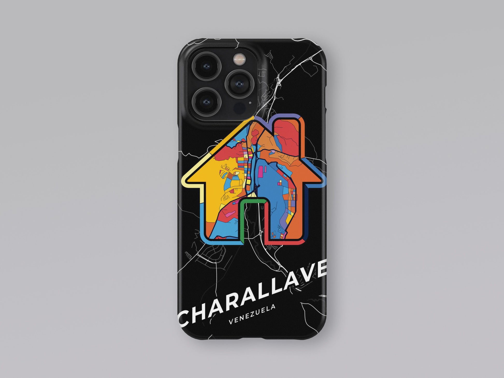 Charallave Venezuela slim phone case with colorful icon. Birthday, wedding or housewarming gift. Couple match cases. 3
