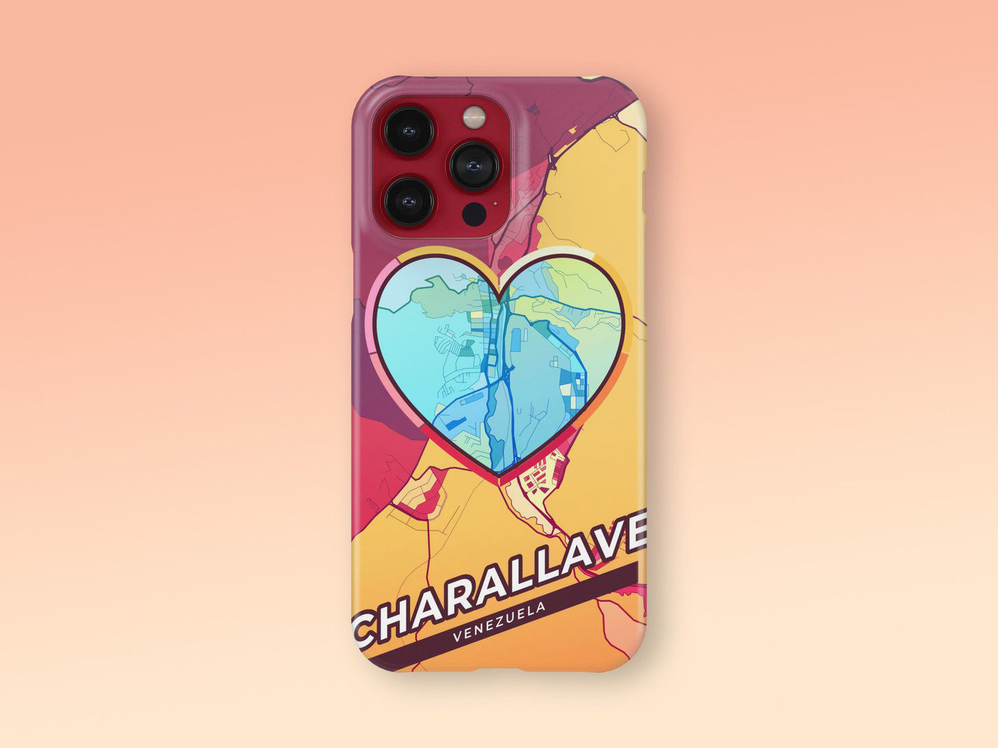 Charallave Venezuela slim phone case with colorful icon. Birthday, wedding or housewarming gift. Couple match cases. 2