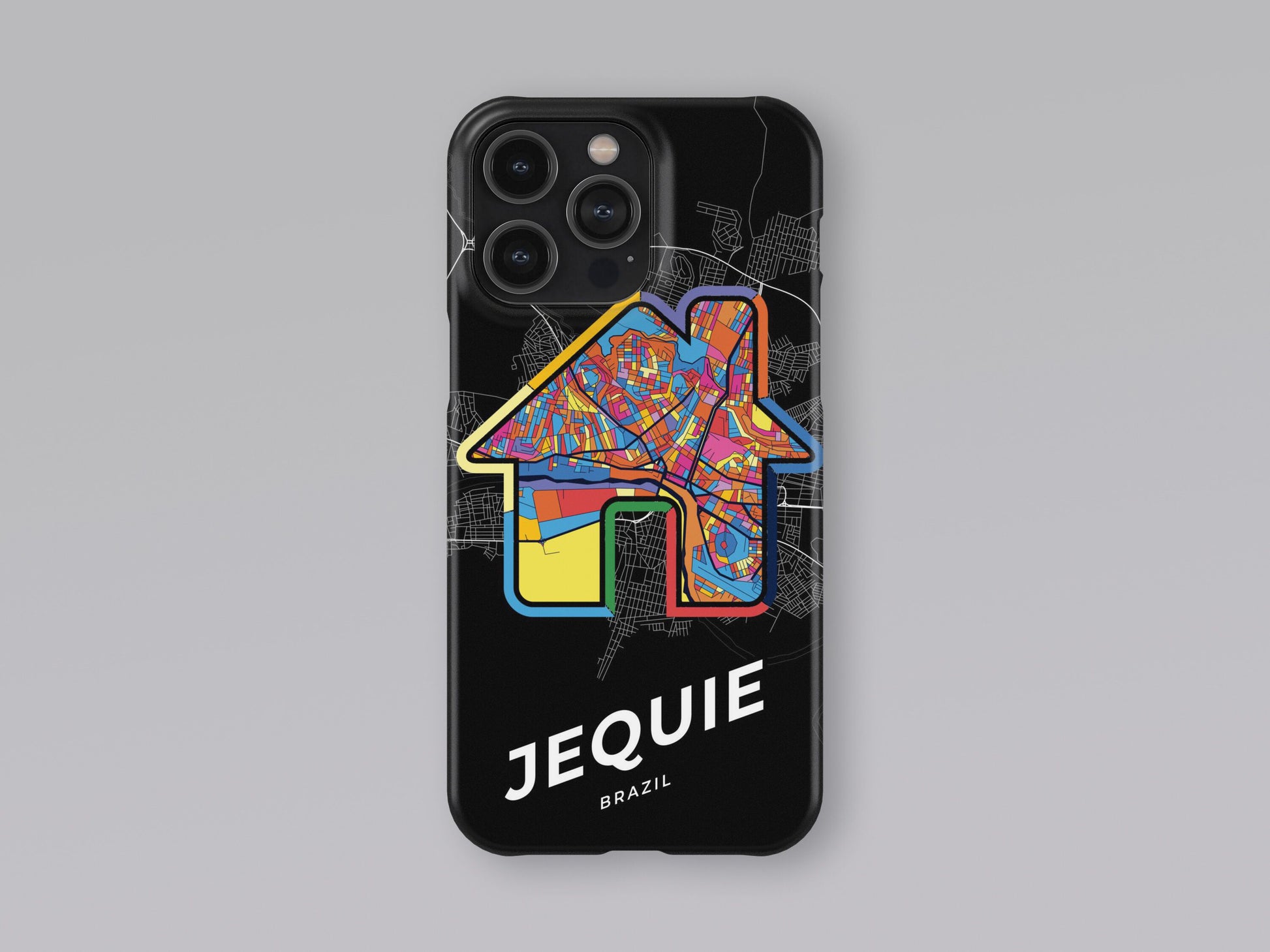 Jequie Brazil slim phone case with colorful icon. Birthday, wedding or housewarming gift. Couple match cases. 3