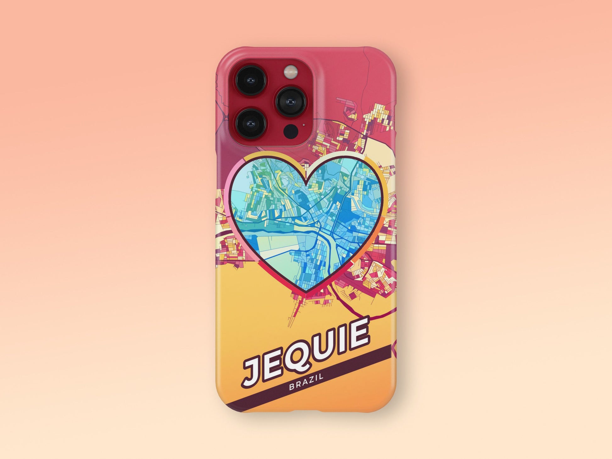 Jequie Brazil slim phone case with colorful icon. Birthday, wedding or housewarming gift. Couple match cases. 2