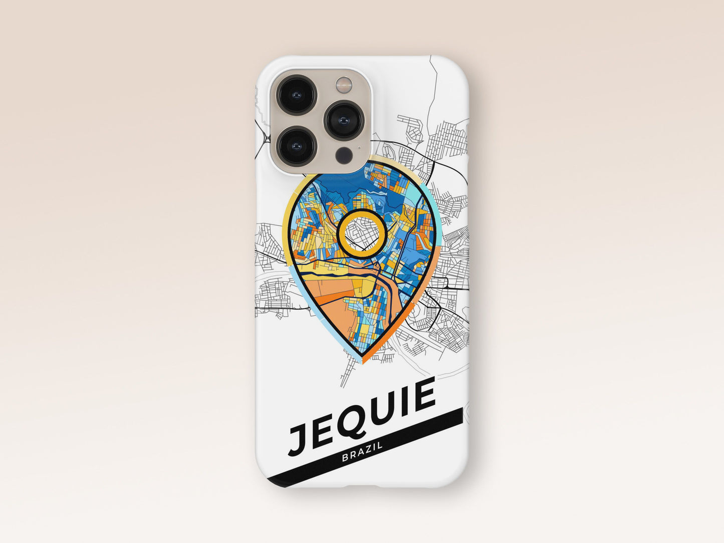 Jequie Brazil slim phone case with colorful icon. Birthday, wedding or housewarming gift. Couple match cases. 1