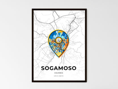 SOGAMOSO COLOMBIA minimal art map with a colorful icon. Style 1