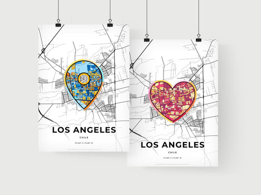 Los Angeles Chile art print for couples