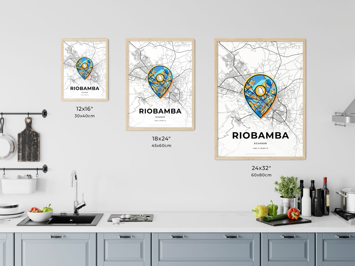 Riobamba Ecuador art map size chart