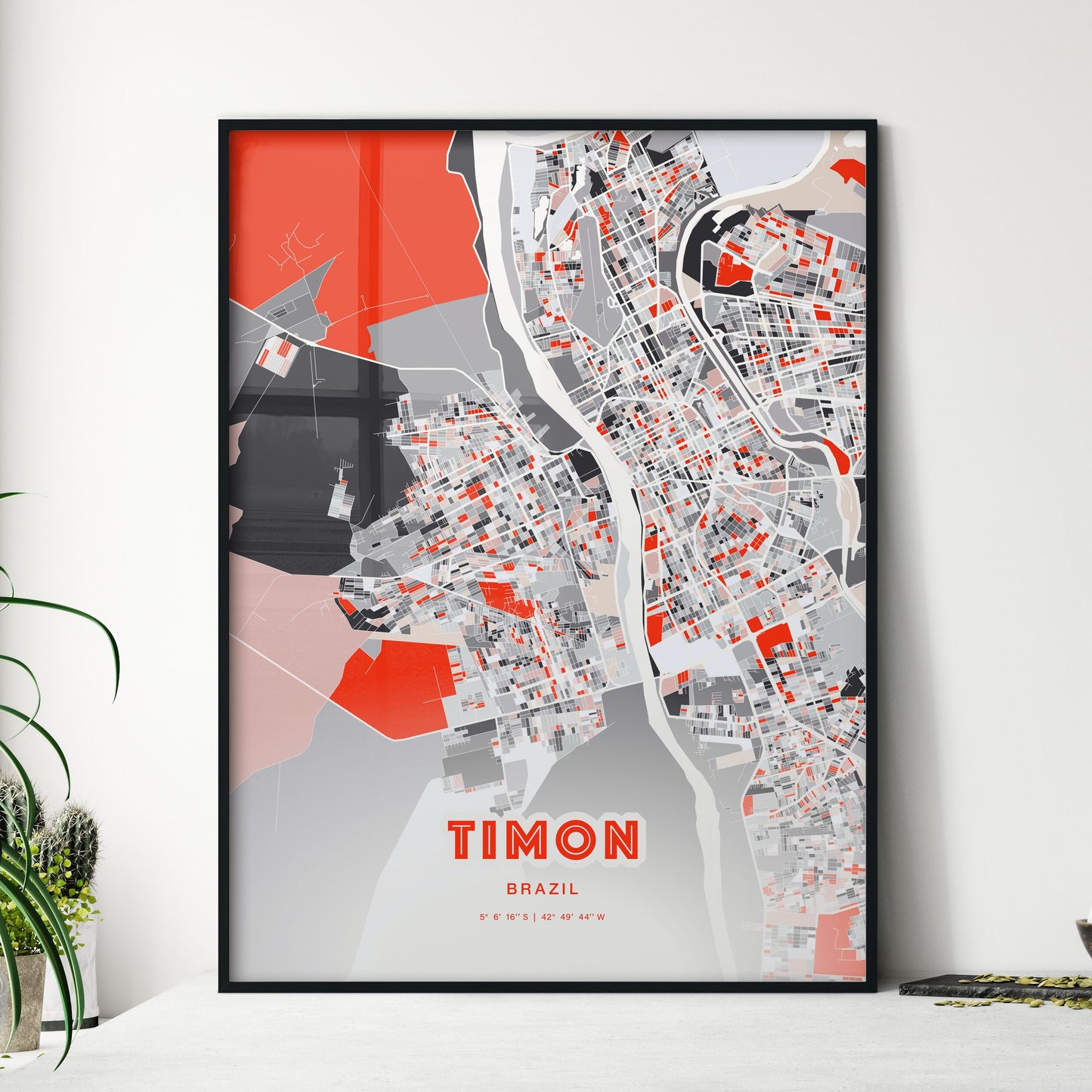 Colorful TIMON BRAZIL Fine Art Map Modern