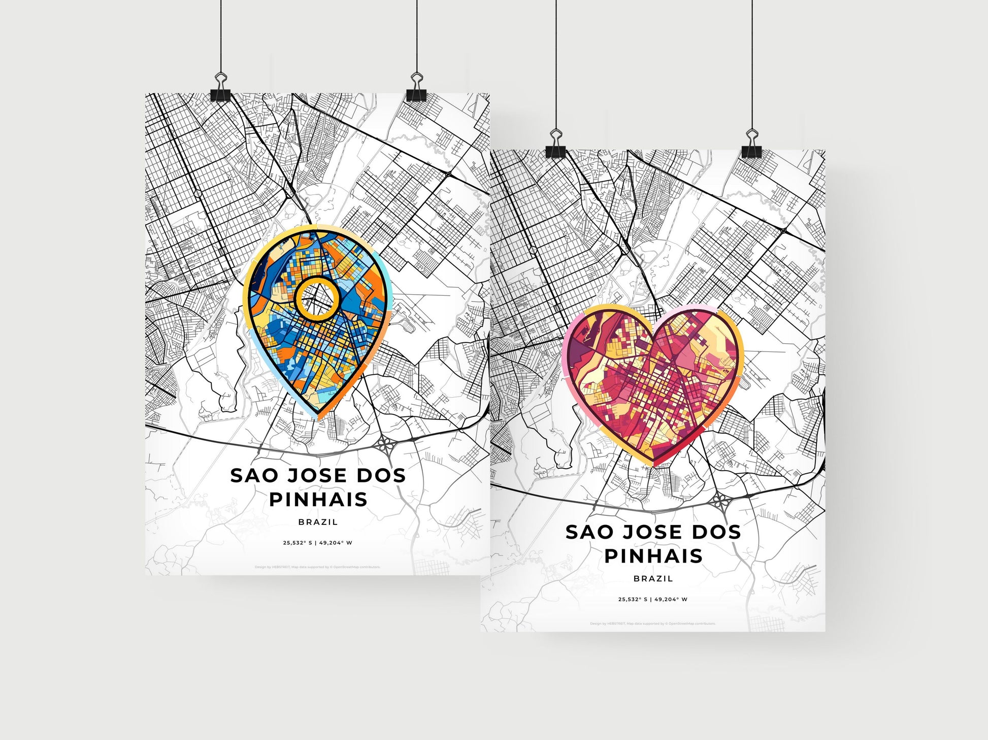 SAO JOSE DOS PINHAIS BRAZIL minimal art map with a colorful icon.