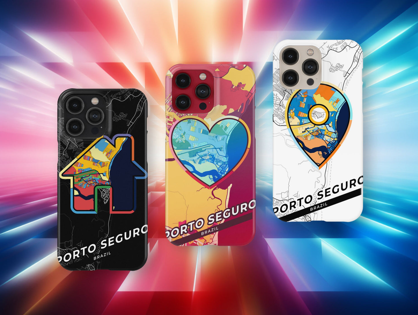 Porto Seguro Brazil slim phone case with colorful icon