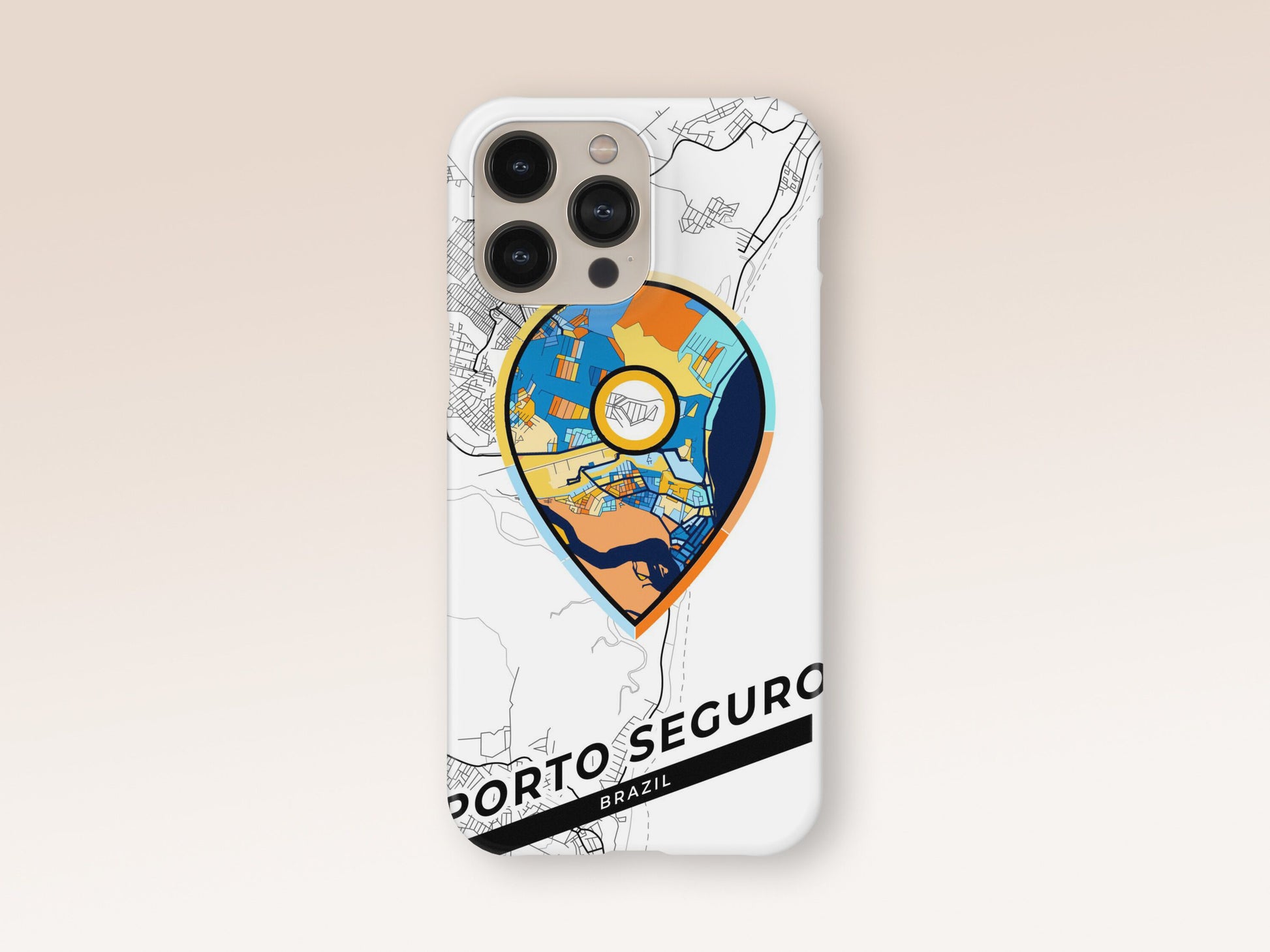 Porto Seguro Brazil slim phone case with colorful icon 1
