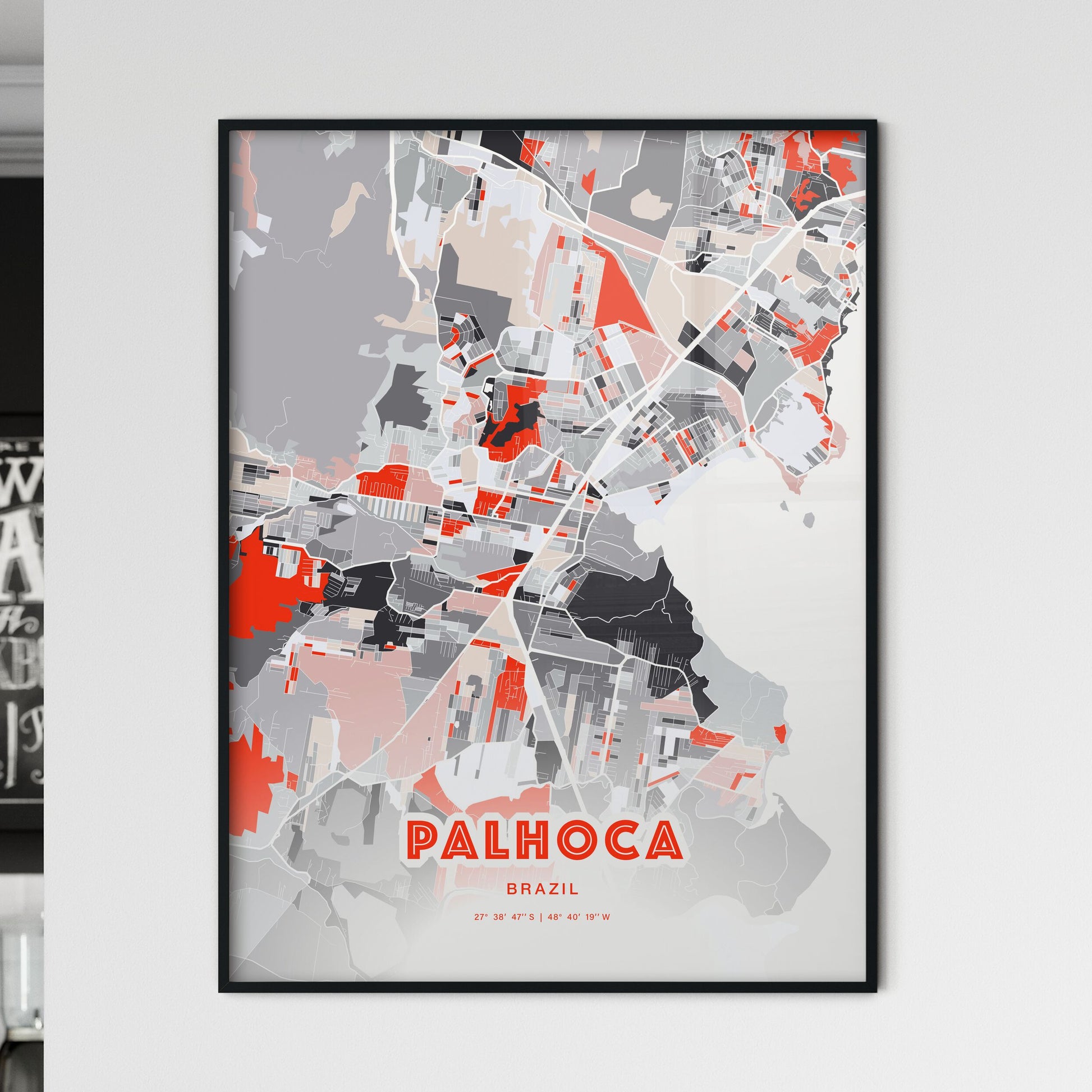 Colorful PALHOCA BRAZIL Fine Art Map Modern