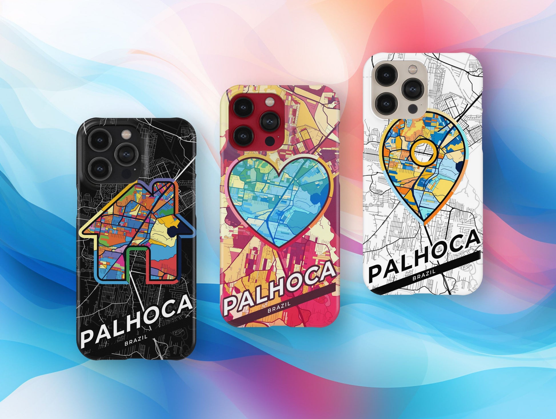 Palhoca Brazil slim phone case with colorful icon