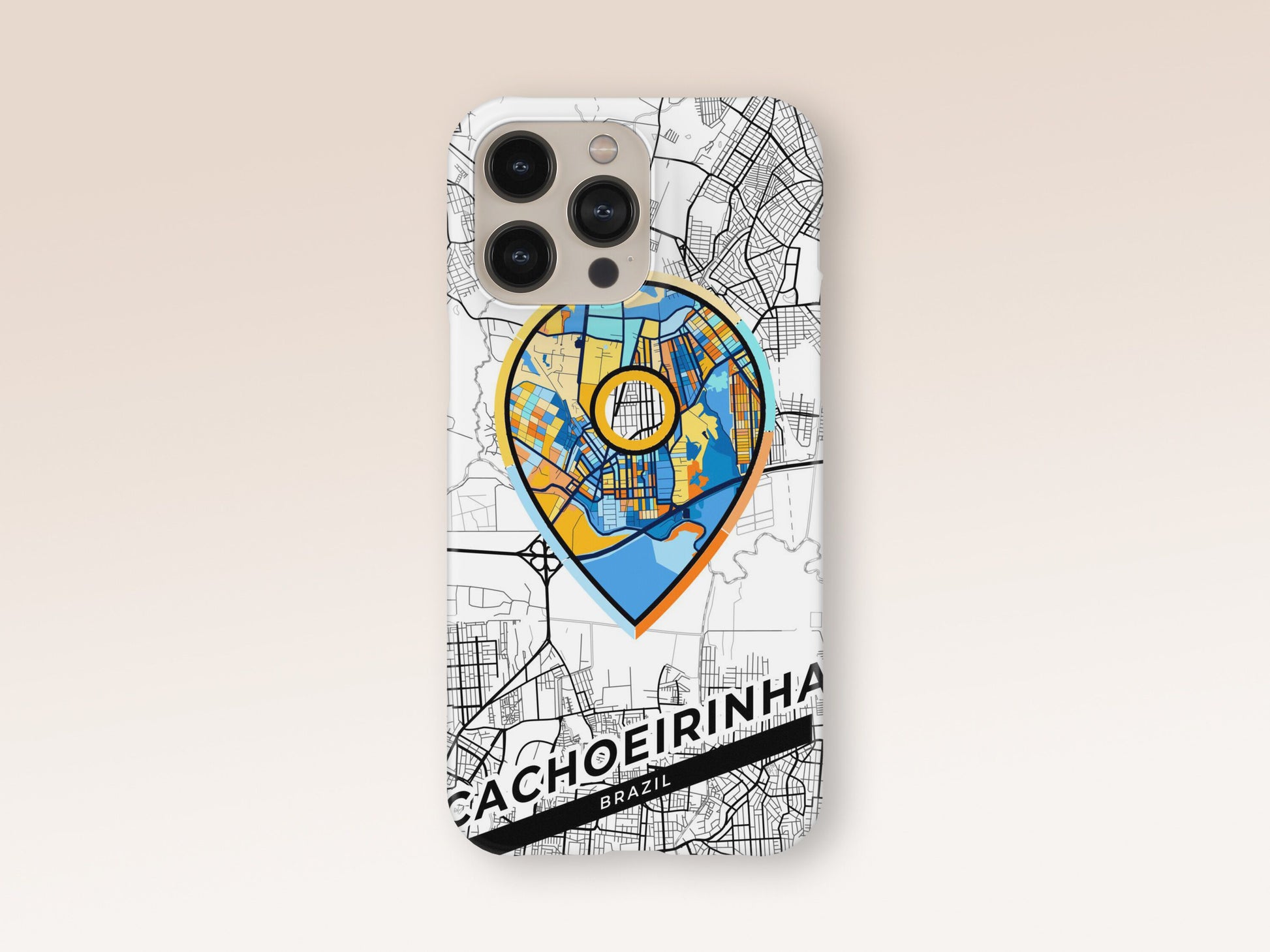 Cachoeirinha Brazil slim phone case with colorful icon. Birthday, wedding or housewarming gift. Couple match cases. 1