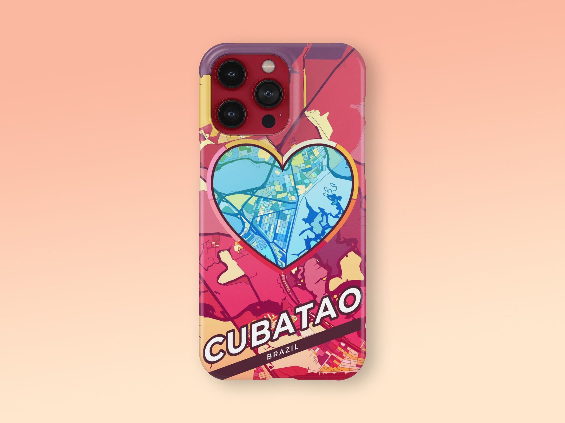 Cubatao Brazil slim phone case with colorful icon. Birthday, wedding or housewarming gift. Couple match cases. 2