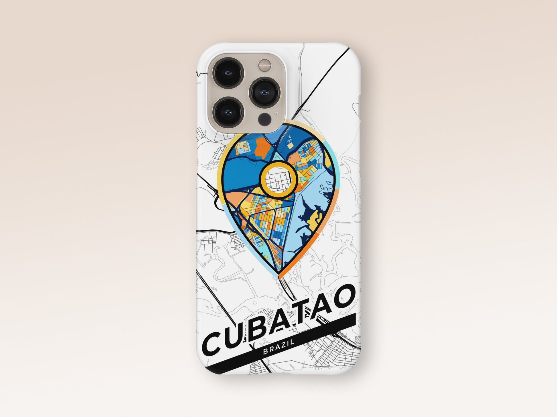 Cubatao Brazil slim phone case with colorful icon. Birthday, wedding or housewarming gift. Couple match cases. 1