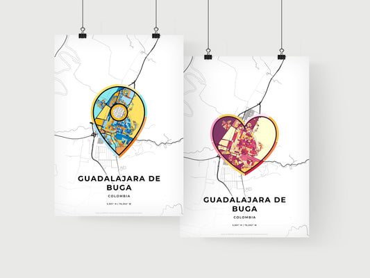 Guadalajara De Buga Colombia art print for couples