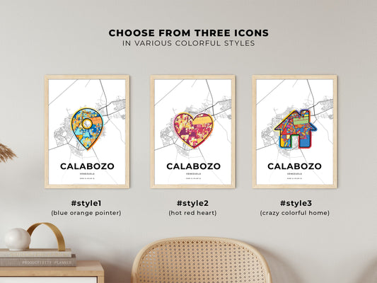 Calabozo Venezuela maps with colorful icons