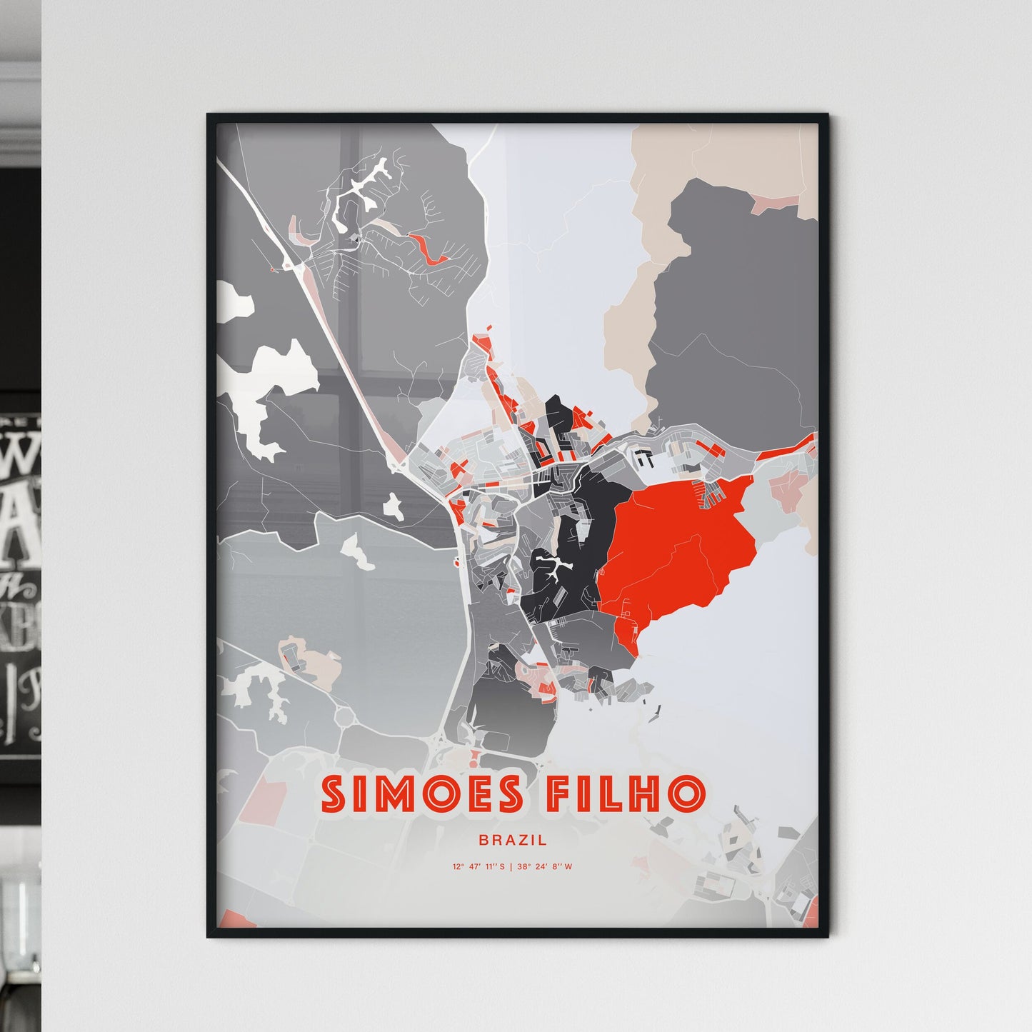 Colorful SIMOES FILHO BRAZIL Fine Art Map Modern