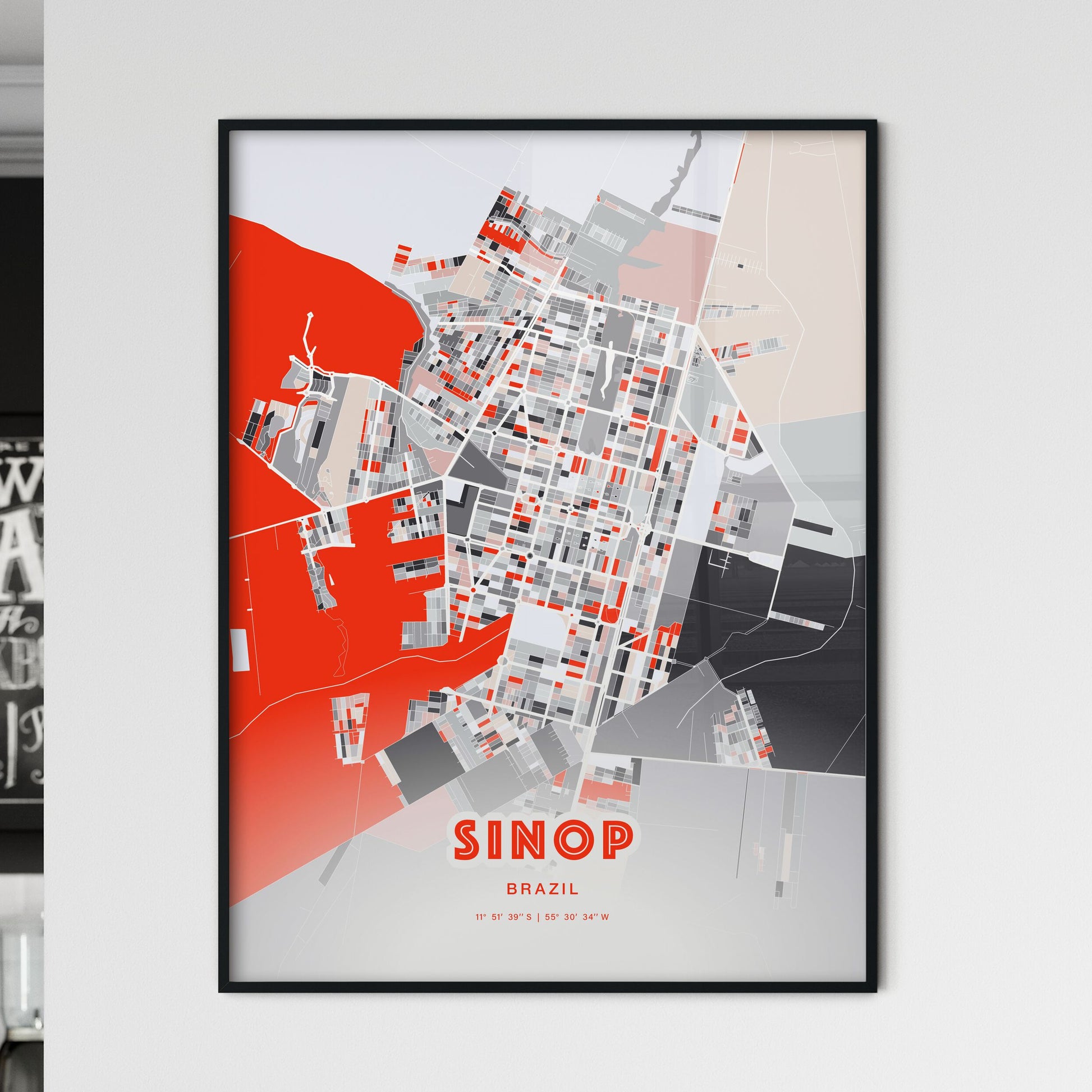 Colorful SINOP BRAZIL Fine Art Map Modern