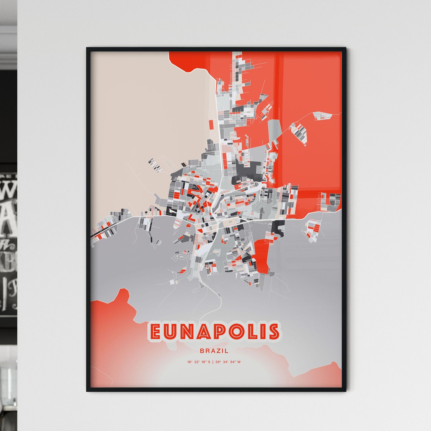 Colorful EUNAPOLIS BRAZIL Fine Art Map Modern