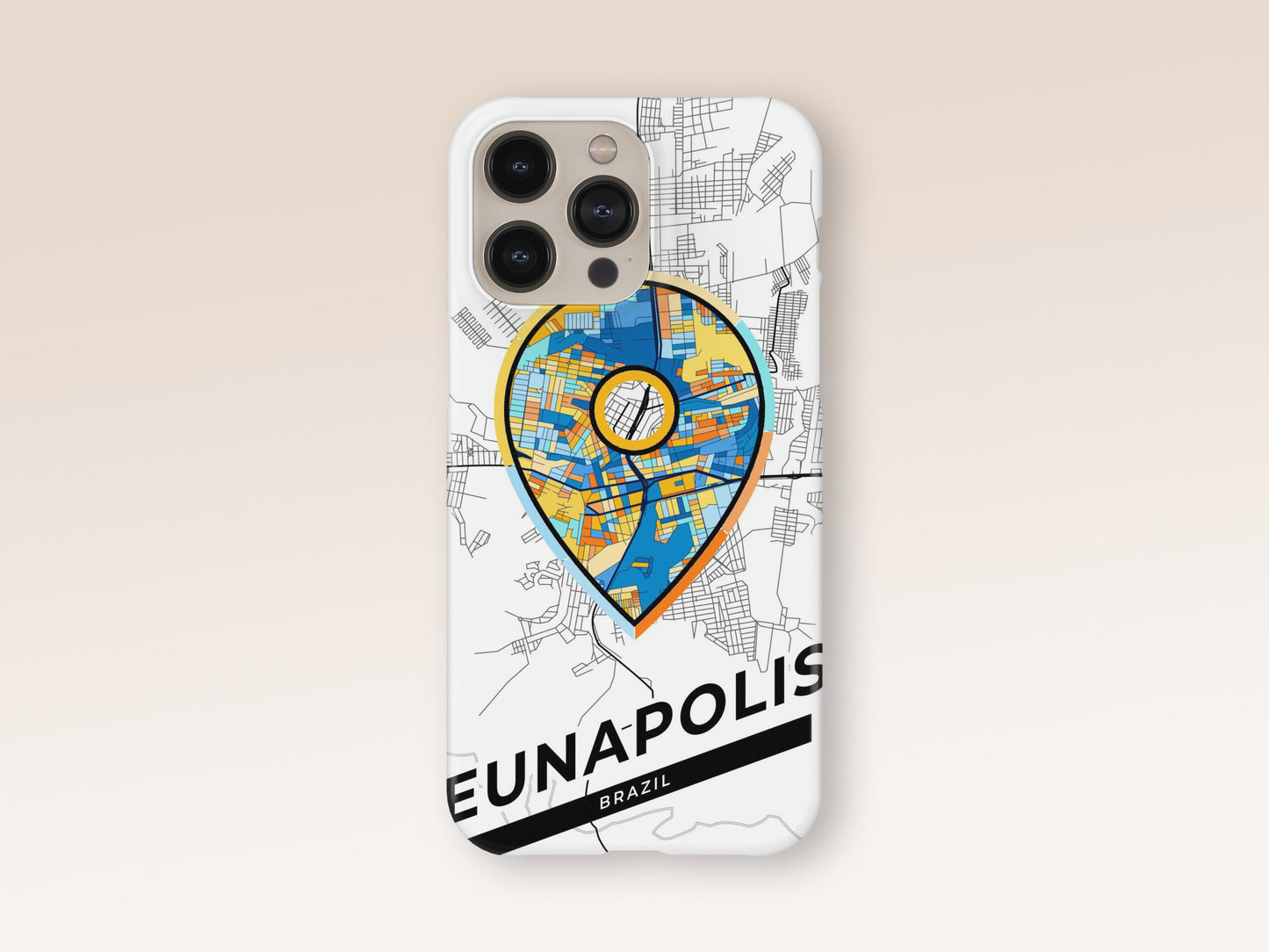 Eunapolis Brazil slim phone case with colorful icon. Birthday, wedding or housewarming gift. Couple match cases. 1