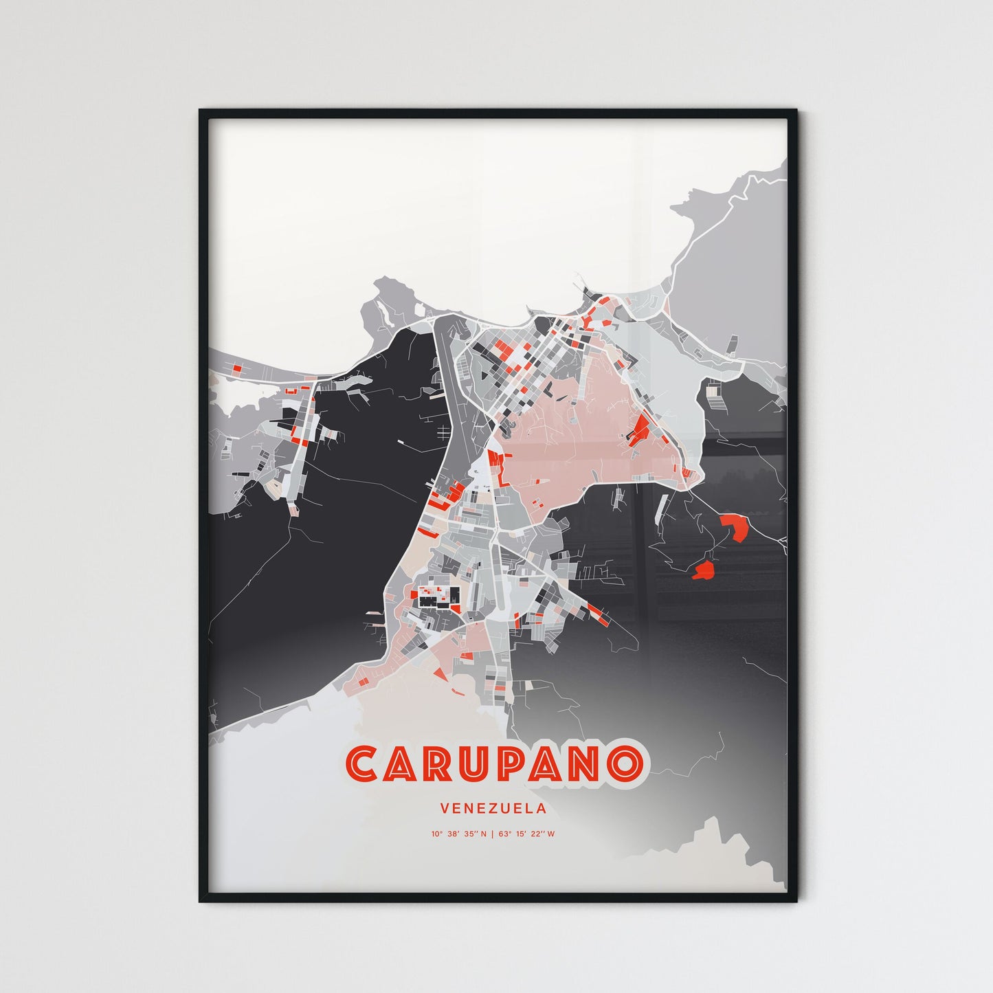 Colorful CARUPANO VENEZUELA Fine Art Map Modern