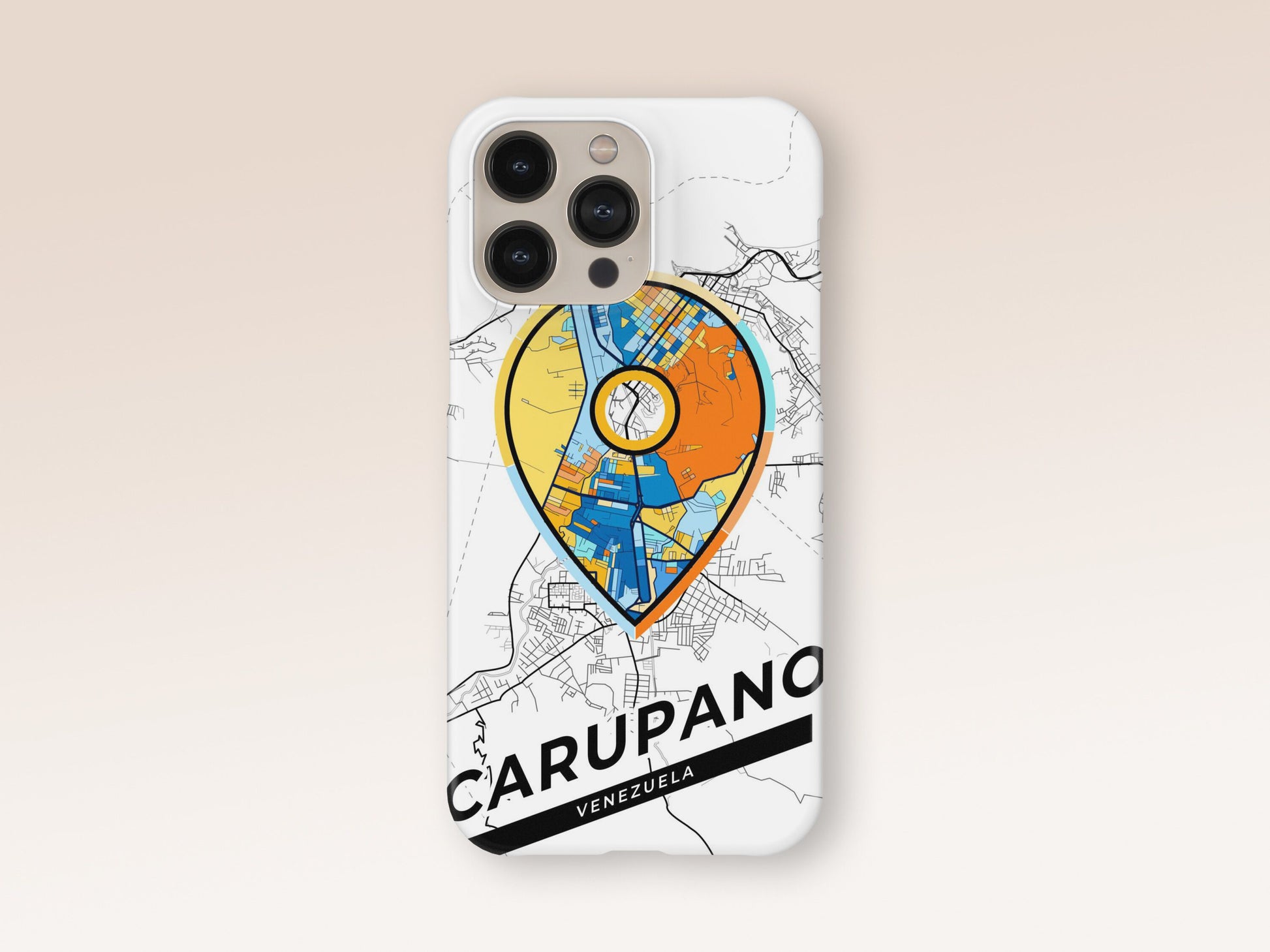 Carupano Venezuela slim phone case with colorful icon. Birthday, wedding or housewarming gift. Couple match cases. 1